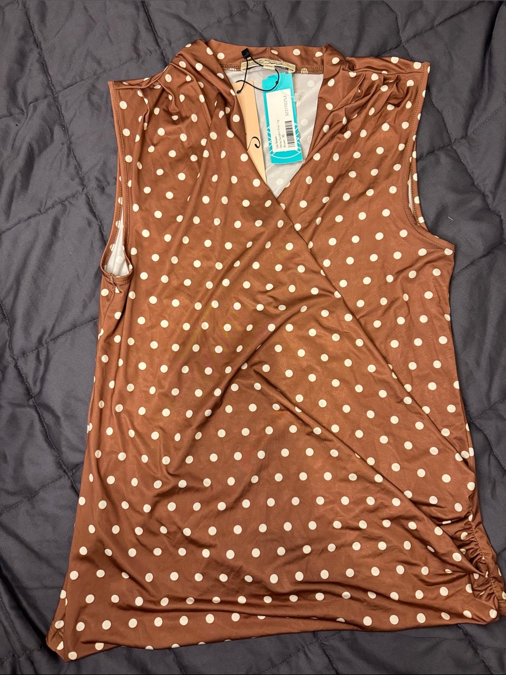 NWT Les Serein Polka Dot Sleeveless Wrap Top